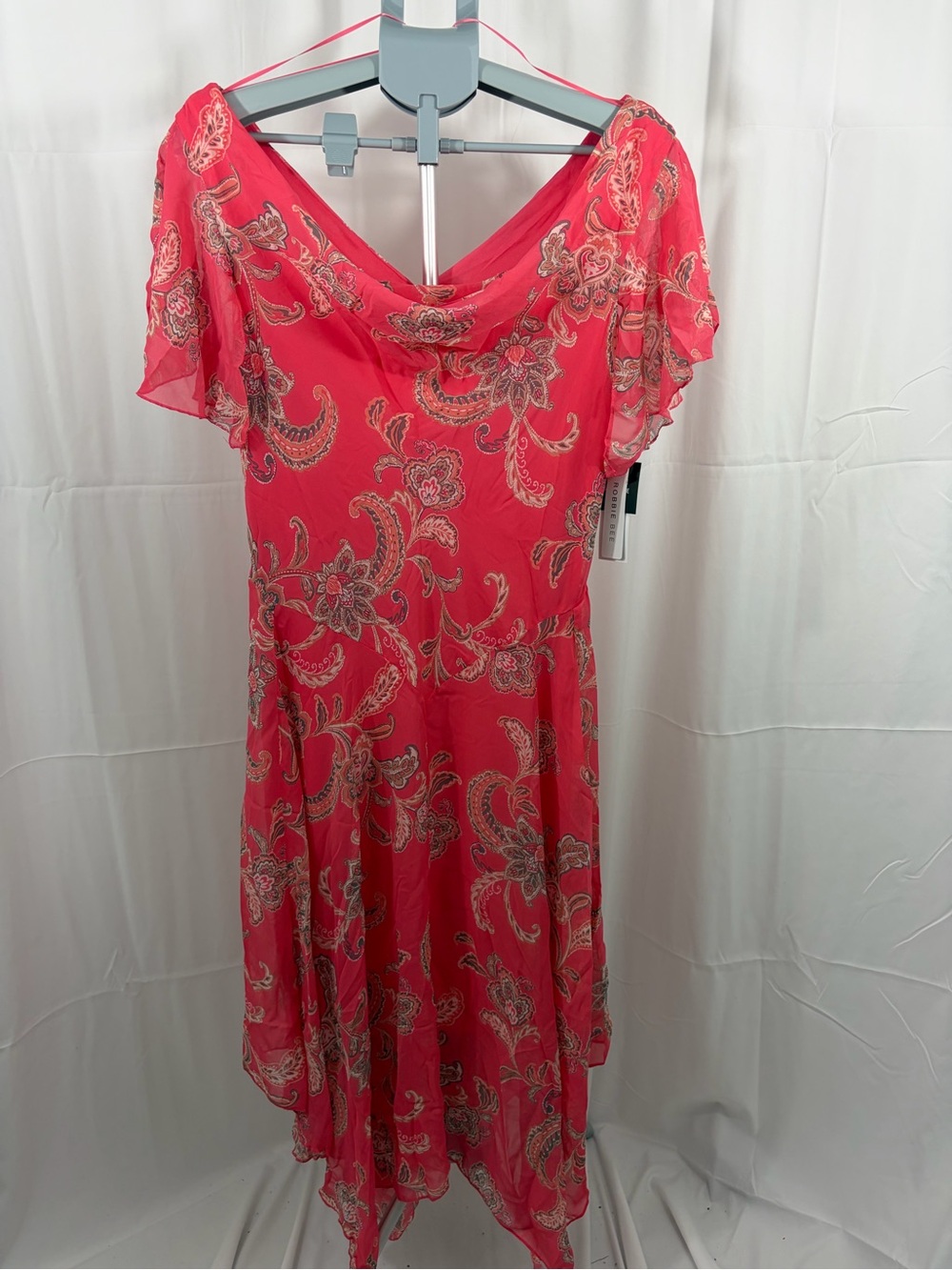NWT Robbie Bee Women’s Size 12 Pink Paisley Patterned Dress